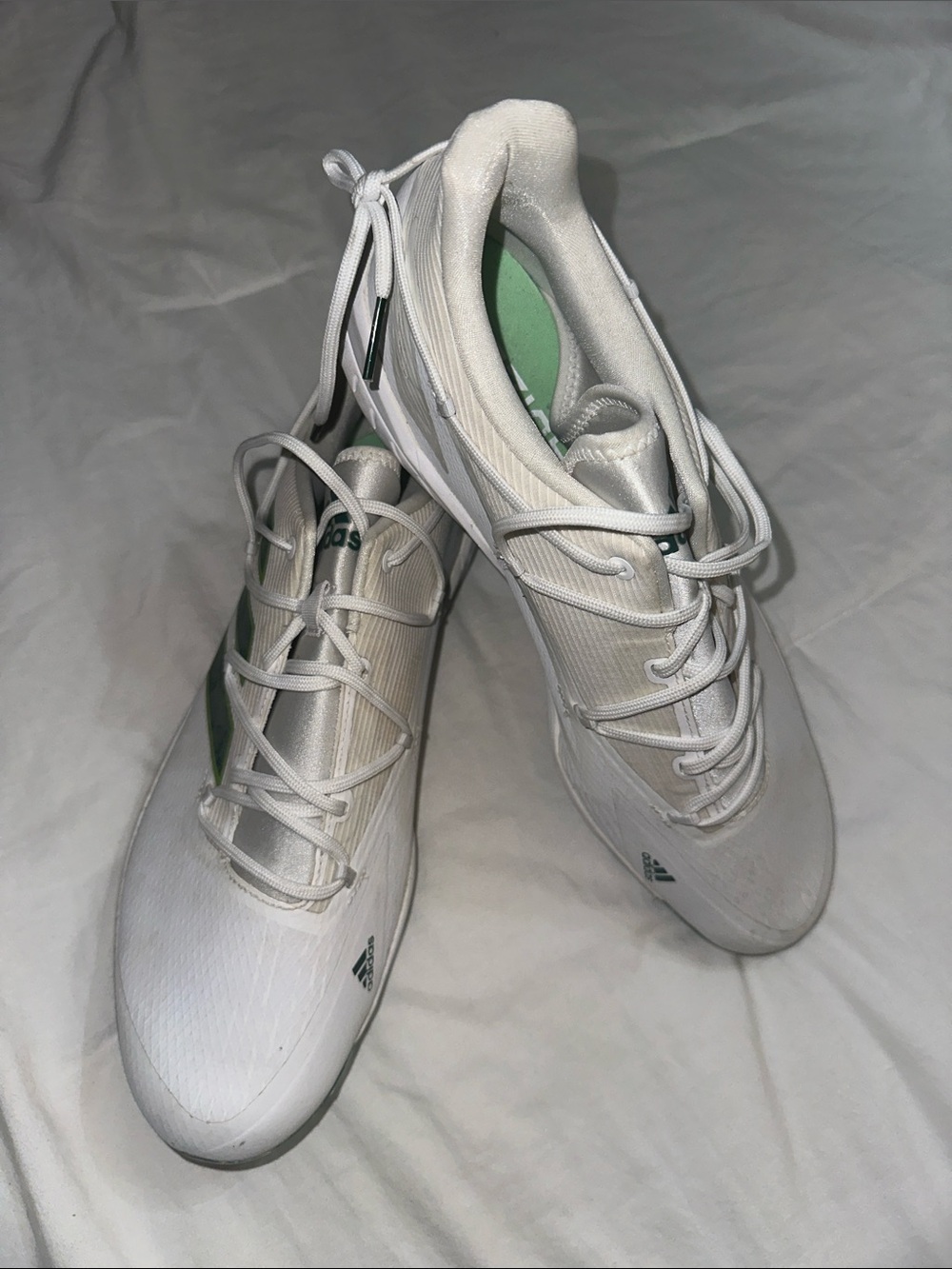 adidas Women's White Sneakers with Green Details